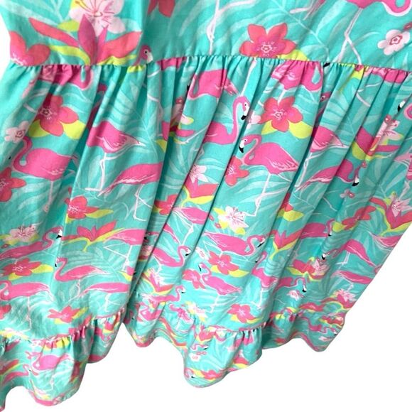 Gymboree Flamingo Ruffle Dress Tropical Dress in Women's Size Medium - Picture 6 of 9